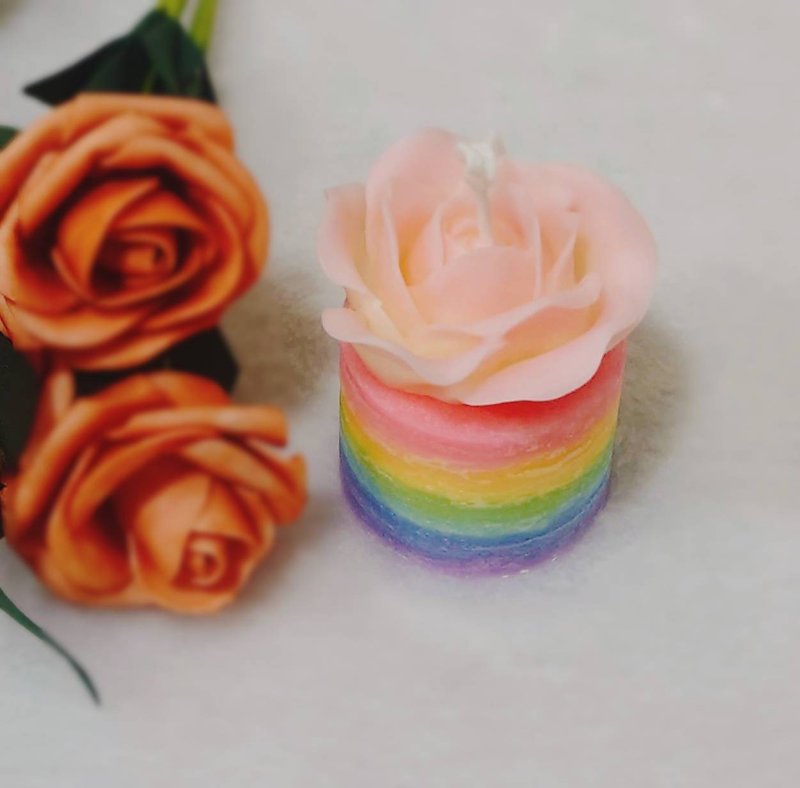 【Rainbow Design】Rainbow Candle Decoration - Candles & Candle Holders - Wax Multicolor