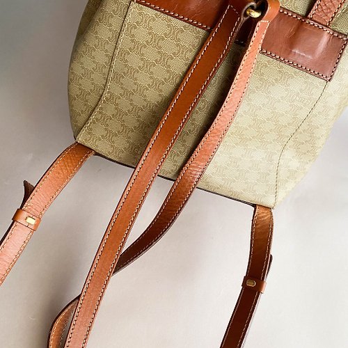 Medieval Celine│Brown Backpack│Rucksack│Genuine Leather│Made in Italy│ Backpack - Shop pickypiggy-vintage Backpacks - Pinkoi
