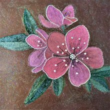 抽象画 チューリップと花　ハンドメイド　インテリア　アクリル画　BAEZ3 1_9ab9f8624c7adbc396b805eb1f60