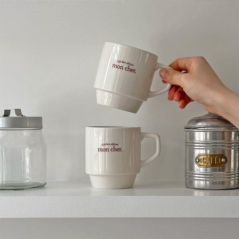 Vintage Red Mug Cup - Other Cups - Porcelain White