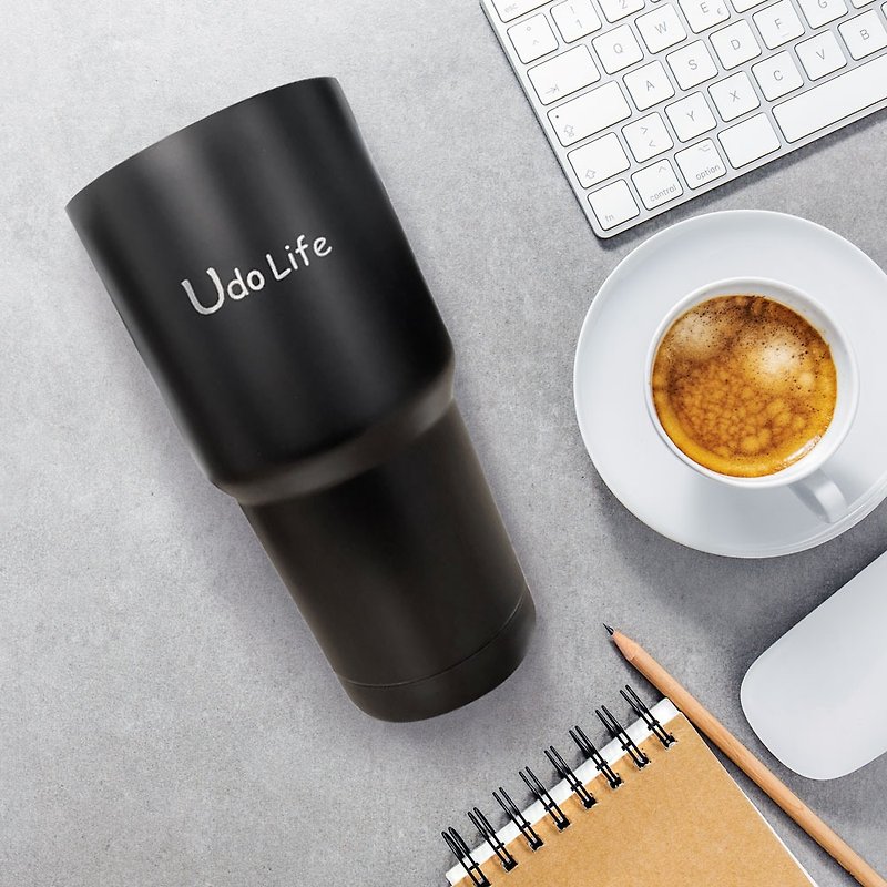Udo Life Customized 304 stainless steel ice tyrant cup black - กระบอกน้ำร้อน - สแตนเลส สีดำ