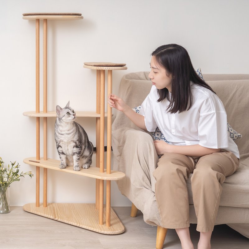 Log pet dual-purpose cat jumping platform / shelf