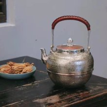 尚幀品純銀壺純銀9999純手工純銀湯沸生駒炮口銀壺1000cc 尚幀品