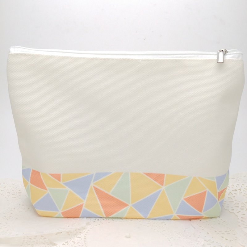 Mosaic Pattern Makeup Bag - Orange and Blue color - Toiletry Bags & Pouches - Other Materials Orange