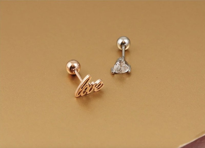Love in your heart. Stainless Steel Turn Bead Earrings - Earrings & Clip-ons - Stainless Steel Silver
