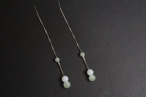 Mojito Silver 仙玉下凡 純銀手工耳環 水晶 玉