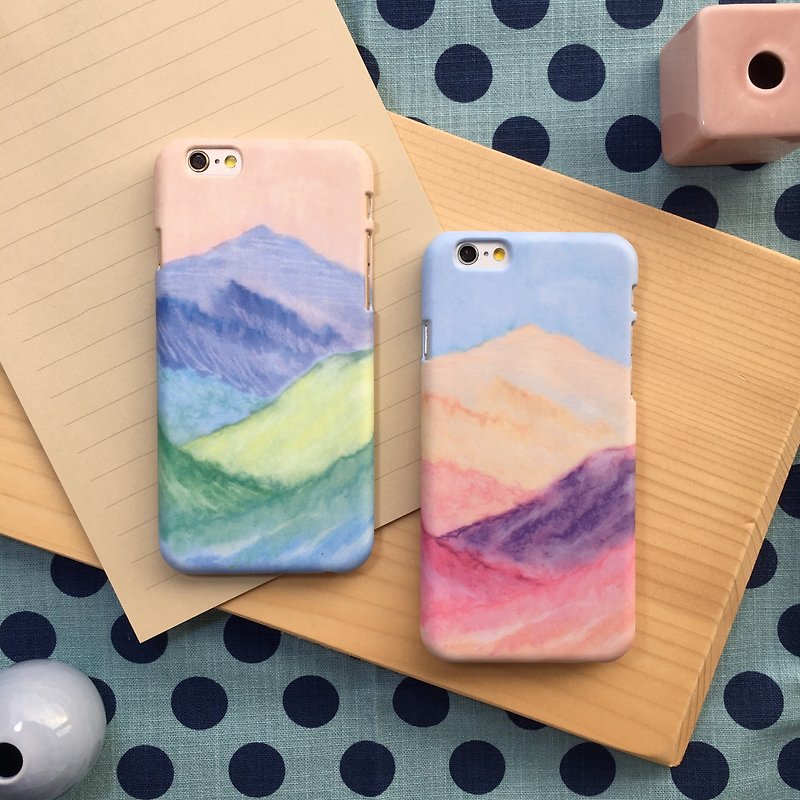 Mountains (composition) // original phone shell / Iphone6 ​​(plus) / Iphone7 (plus) / SONY / HTC / SAMSUNG / ASUS - Phone Cases - Plastic Multicolor
