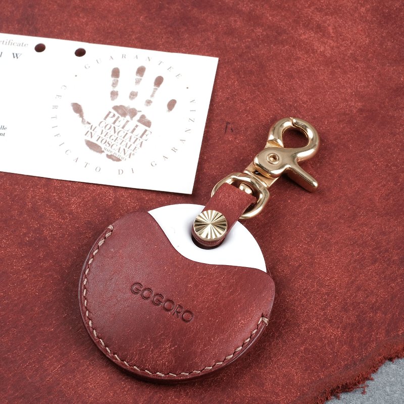 Gogoro/gogoro2 Key Leather Case Key / Pueblo Scrub Series Wine Red - Keychains - Genuine Leather Gray