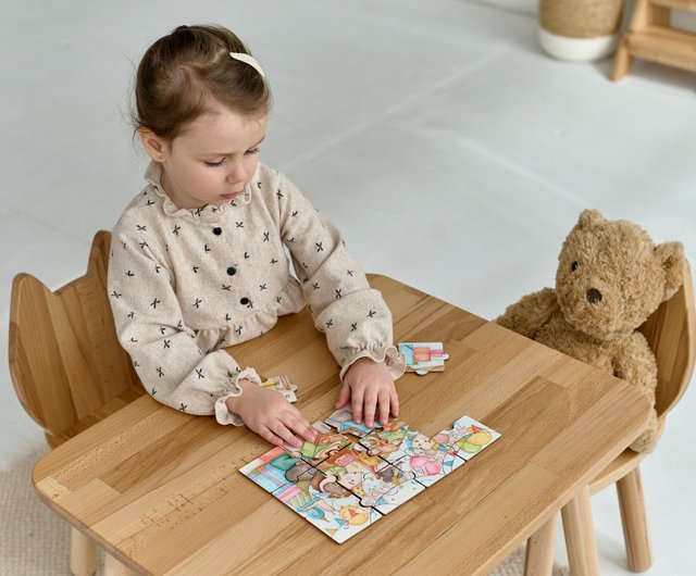 木製キッズテーブルと椅子セット子供用家具子供用プレイテーブル