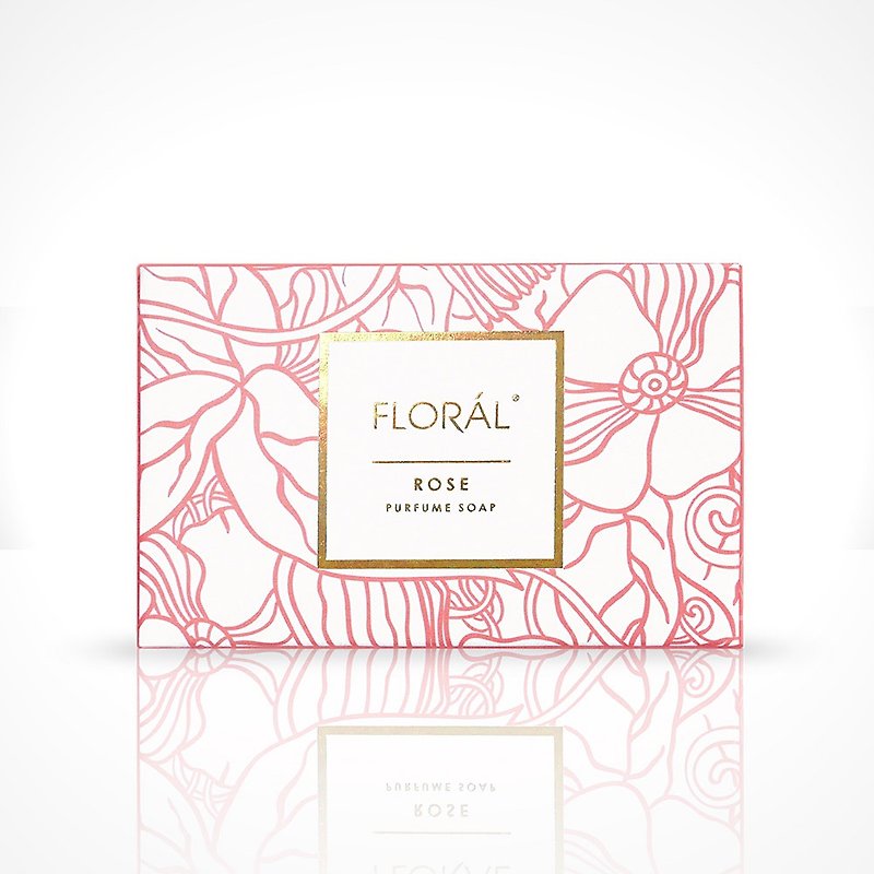 【FLORAL】香水保濕皂．典雅玫瑰香 180g - 潔面/卸妝 - 植物．花 粉紅色