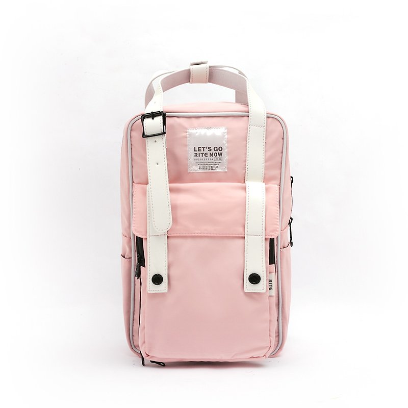 【雙生系列-粉紅限定款】2018 進階版 - 漫遊背包(中)-粉紅 - 後背包/書包 - 防水材質 粉紅色