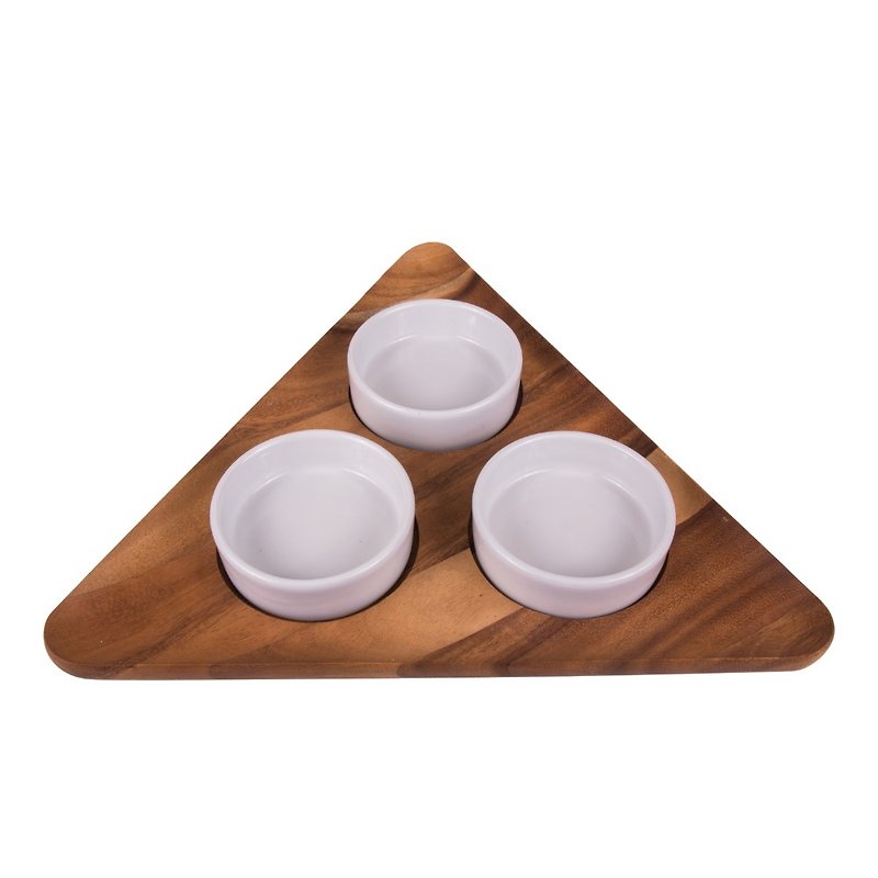 Triangular teak plate - จานเล็ก - ไม้ สีนำ้ตาล