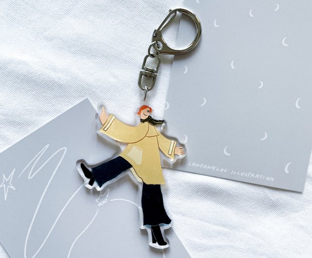 野心的に行動する イラストキーホルダー ショップ Lanfanglinillustration キーホルダー キーケース Pinkoi