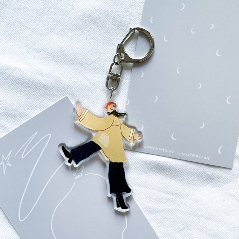 Be ambitious ʘ take action - Illustration key ring - ที่ห้อยกุญแจ - วัสดุอื่นๆ สีส้ม