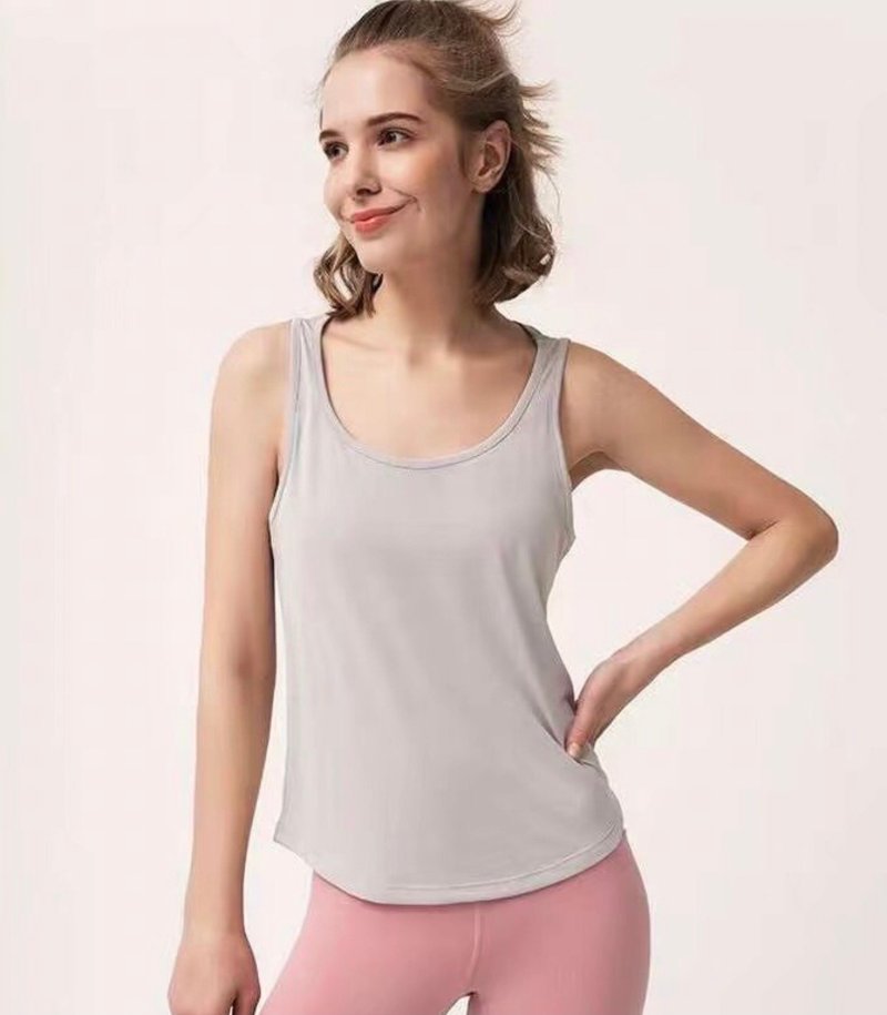 Deep Breath | Lightweight large U bare back sports vest - Women's Tops - Cotton & Hemp 