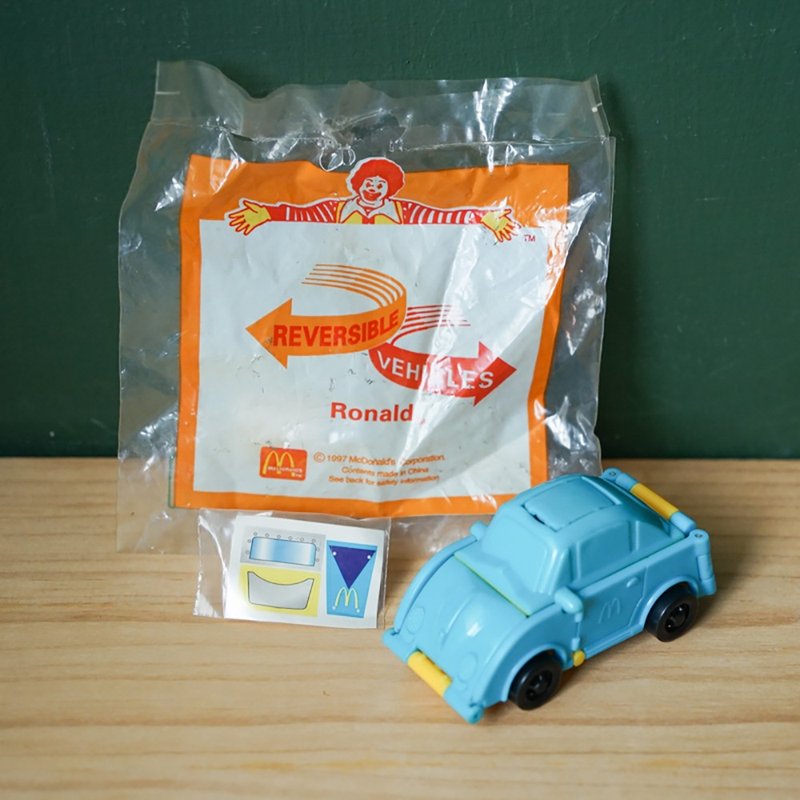 【北極二手雜貨】絕版 1997 麥當勞 麥當勞叔叔變幻車 玩具 公仔 - 公仔/玩偶 - 塑膠 藍色