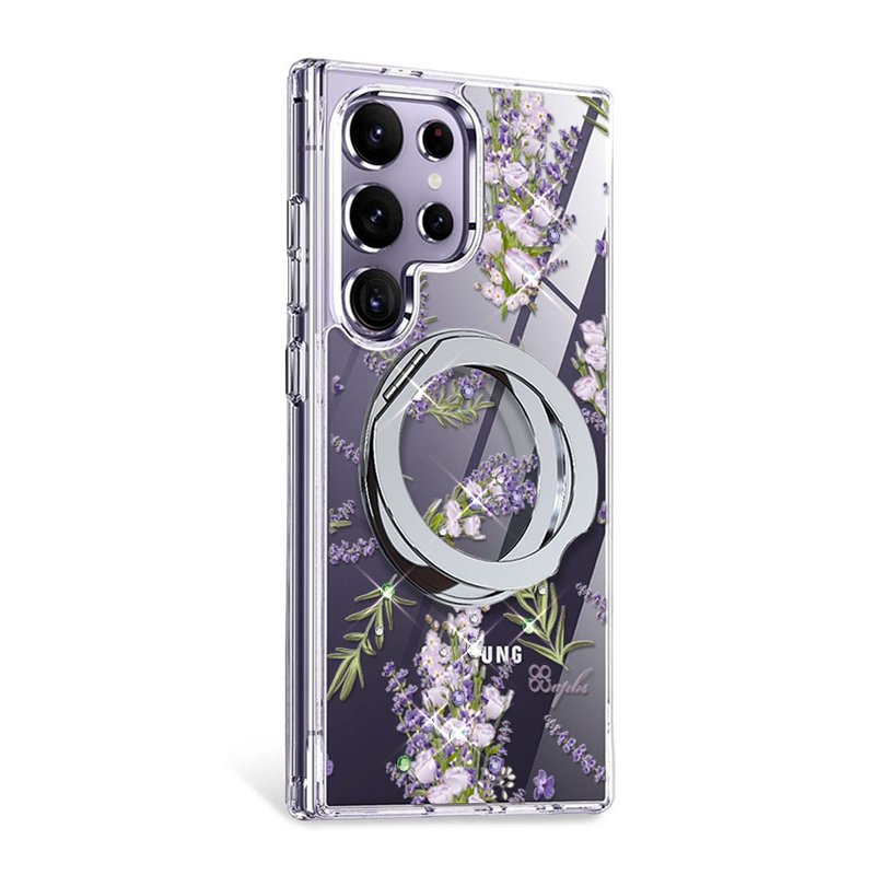 apbs Samsung S25/S24/A56/Flip7軍規360旋轉磁吸立架鑽殼-薰衣草 - 手機殼/手機套 - 其他材質 多色