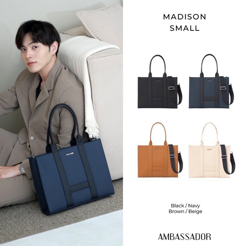 ABDSTORE | Madison Small Tote bag PU tote bag by Ambassador 8138 - 手袋/手提包 - 人造皮革 白色