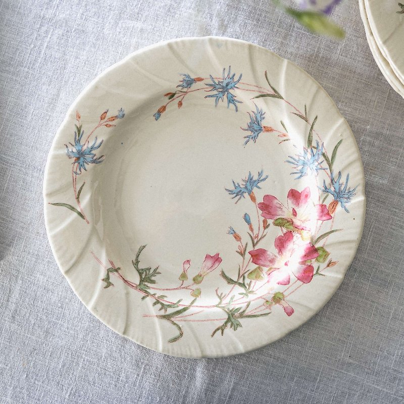 Flower decoration plate diameter 25.5cm - Plates & Trays - Pottery 