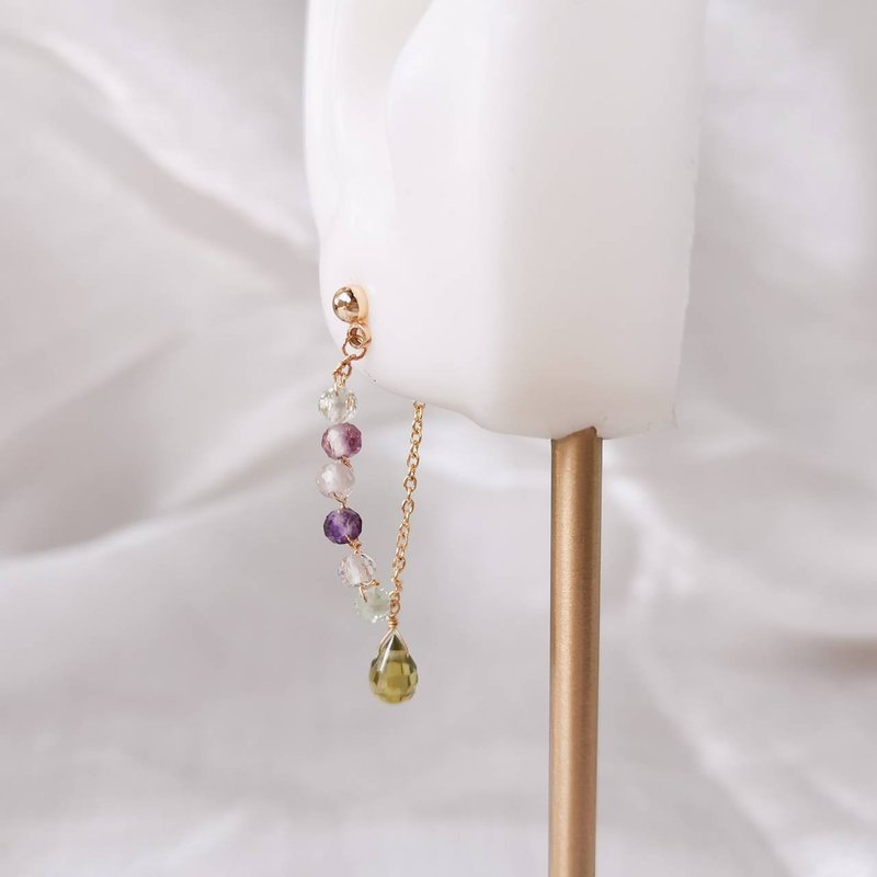 [Veverka] Firefly - earrings Stone Stone - Earrings & Clip-ons - Semi-Precious Stones Purple