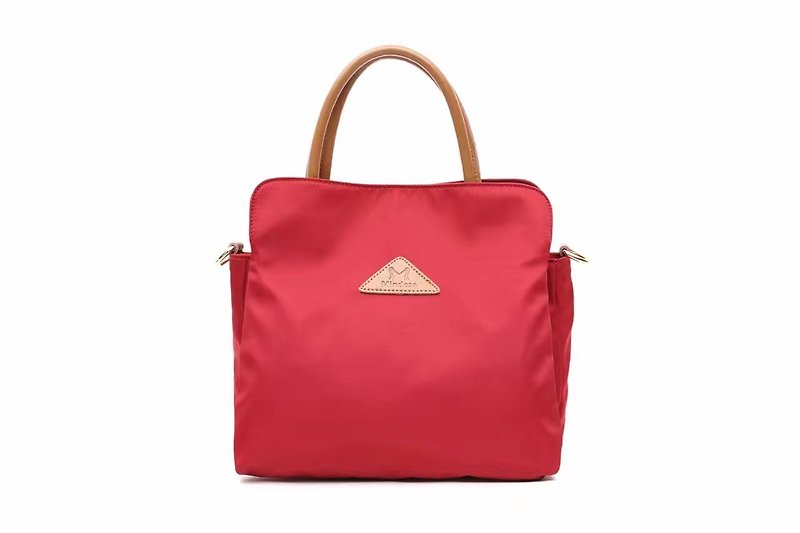 Simple water-proof handbag big red shoulder bag two-style backpack bride bridesmaid bag - multi-color optional #1019 - กระเป๋าถือ - วัสดุกันนำ้ สีแดง