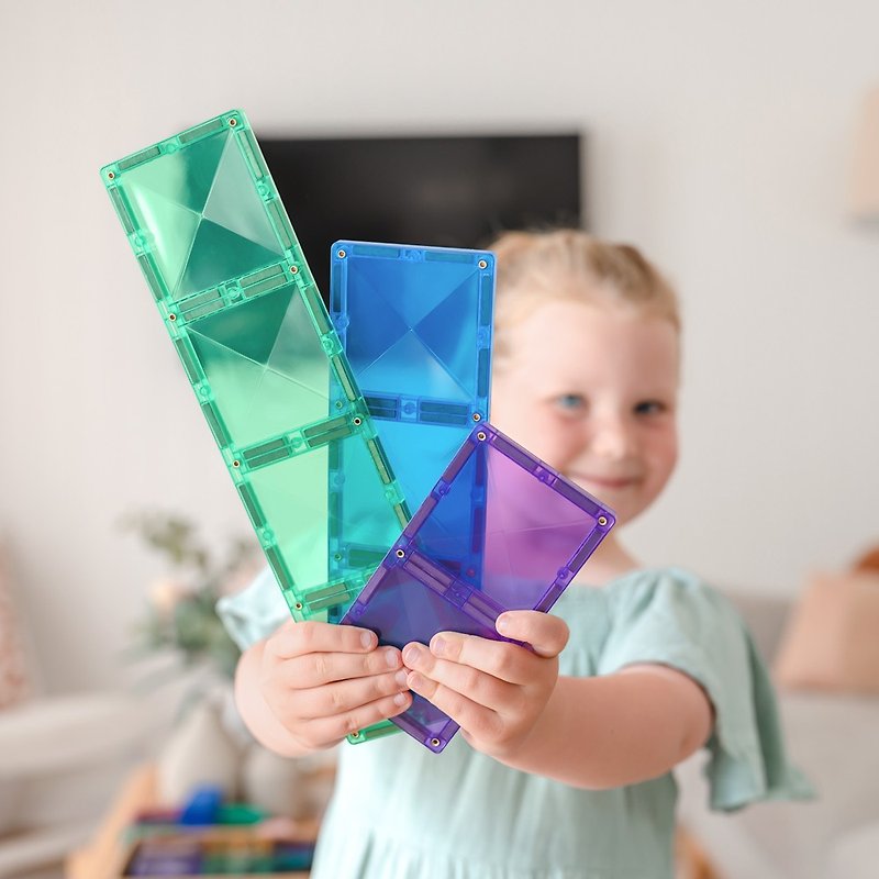 Australian Connetix Rainbow Magnetic Building Blocks-Rectangular Refill Set (18pc) - Kids' Toys - Plastic 