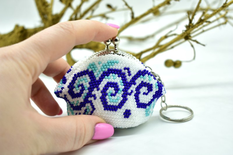 Digital Download - PDF - Bead crochet pattern - Beaded coin purse DIY  #90-1 - 編織/刺繡/羊毛氈/縫紉 - 其他材質 
