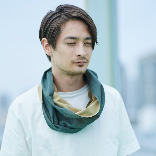 hirali-oo スヌード Ooワオ Green × Khaki Lサイズ
