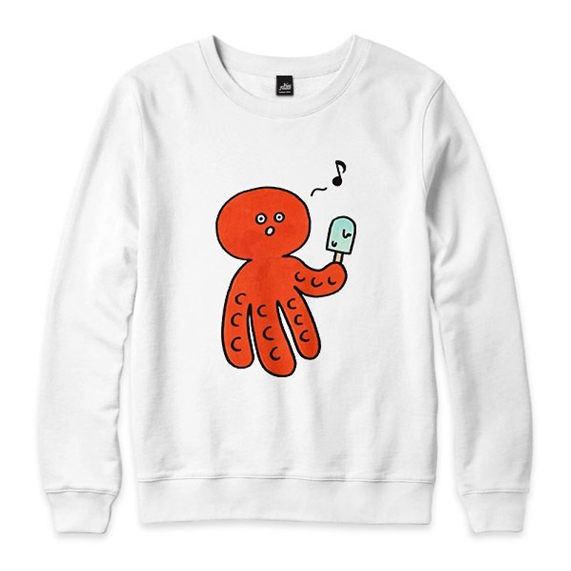 Octopus love to eat ice - white - neutral university - Men's T-Shirts & Tops - Cotton & Hemp White