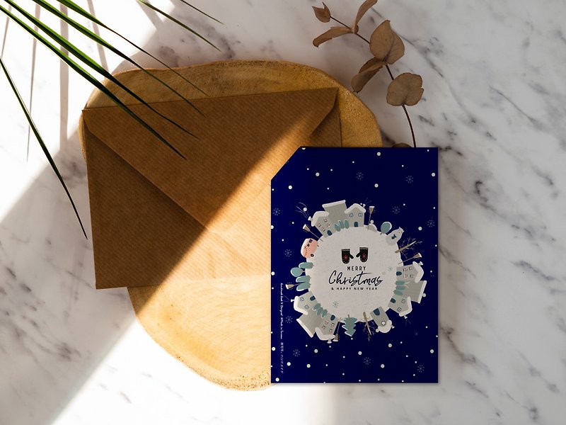 Winter Night Planet [CM17020] Rococo Strawberry WELKIN Handmade Happy Christmas Eve Postcard - Cards & Postcards - Paper 
