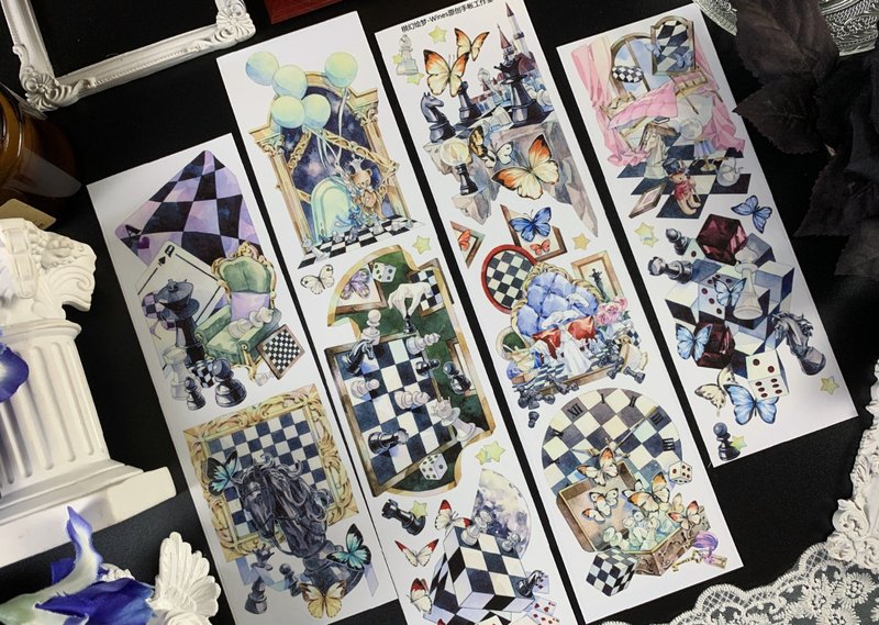 棋幻繪夢 PET 和紙膠帶 貝殼光 台灣大年 10米卷 - 紙膠帶/和紙/PET - 其他材質 多色