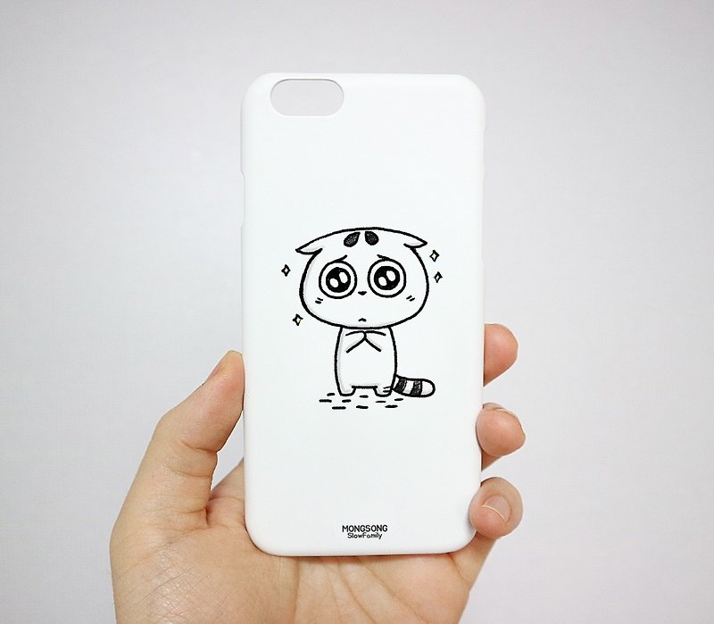 Cute Cat Phone Case, iPhone Case, Galaxy Case, LG Phone Case, Art Character Cute Case - Phone Cases - Plastic White