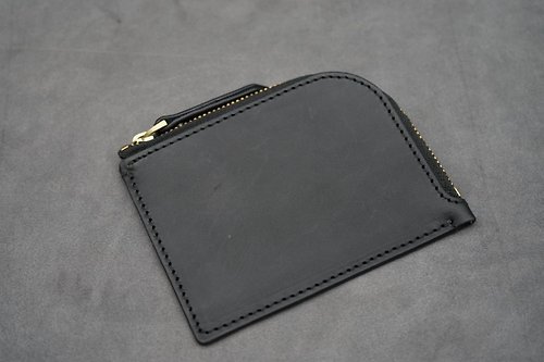 vamp-up-design Zipper Short Wallet(WAS008)(Black)