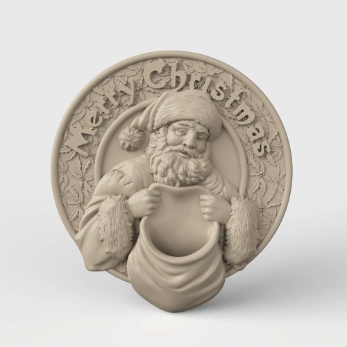 3DcncUNIQUE 3D模型STL CNC路由器檔案3d可列印聖誕老人聖誕面板