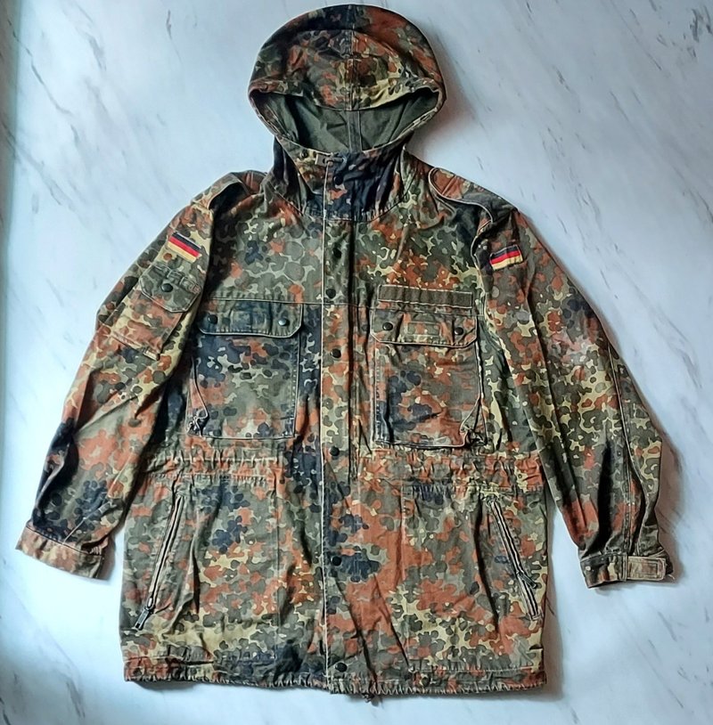 German publicly issued classic camouflage military hooded jacket No. 3 out-of-print military uniform, handsome and practical - Men's Coats & Jackets - Cotton & Hemp 