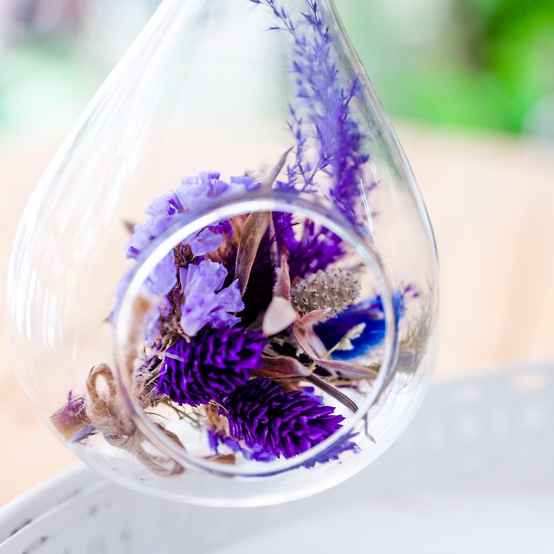 Large water drop dry flower (purple series) - ตกแต่งต้นไม้ - แก้ว สีม่วง