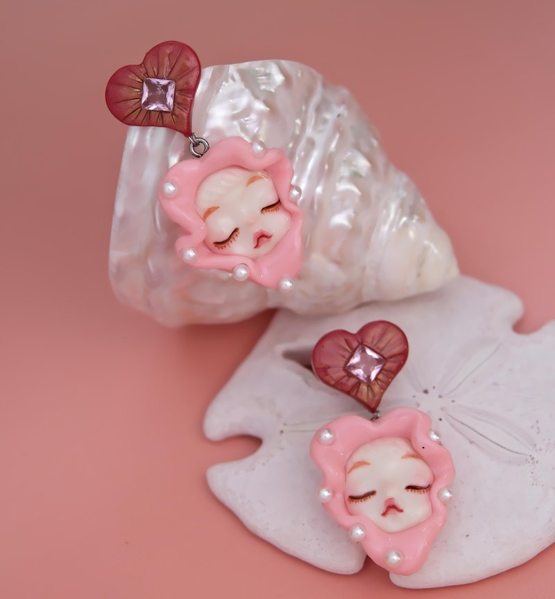 Fantasy Mori Pink Dream Earrings Japanese Cute Earrings - Earrings & Clip-ons - Silver 