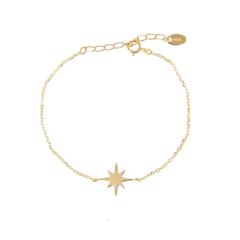 Starburst Silver 18K Gold Plated Bracelet星芒純銀鍍18K金手鍊 - 手鍊/手環 - 純銀 金色