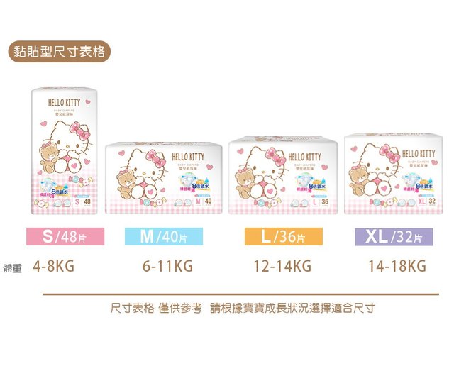 サンリオ キティ ハローキティ おむつ 粘着おむつ S～XL (箱) KT