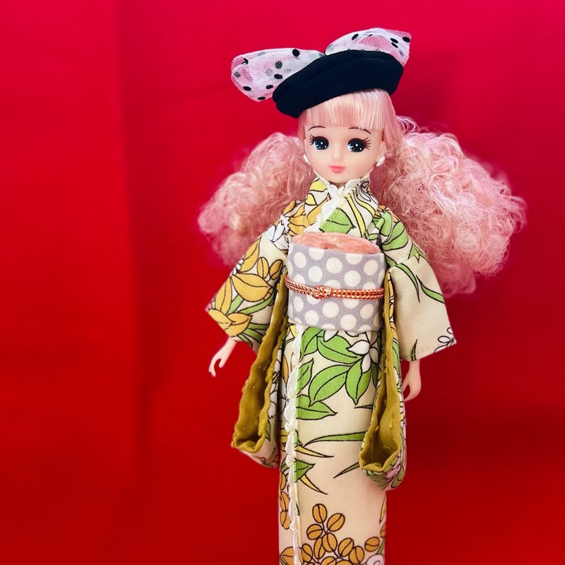 リカちゃん　ブライス　花柄　レトロモダン　着物　セット - 公仔/玩偶 - 其他材質 多色