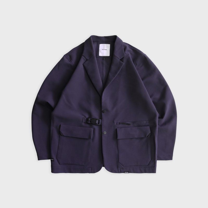 DYCTEAM - RePET Buckle Loose blazer (purple) - 男西裝外套 - 其他材質 紫色