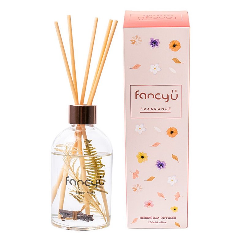FANCY U浮游花限定款擴香瓶-亞麻麝香 Linen Musk 200ml - 香氛/精油/擴香 - 精油 粉紅色