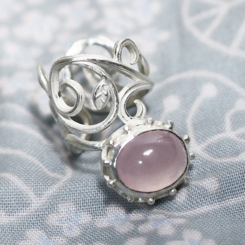 Vine Pink Crystal Ring - General Rings - Other Metals Pink