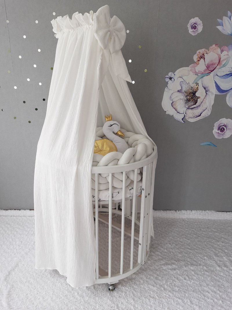Canopy for nursery / Kids hanging tent for bedroom / Princess playhouse / Muslin - 兒童家具 - 其他材質 多色