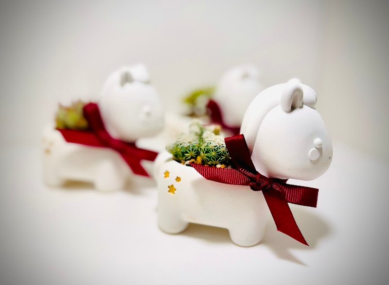 2026馬年造型擴香石多肉_丙午農曆新年送禮首選 - 擺飾/家飾品 - 環保材質 白色