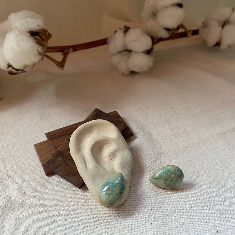 Clay Drop Earrings 4 - ต่างหู - ดินเผา 