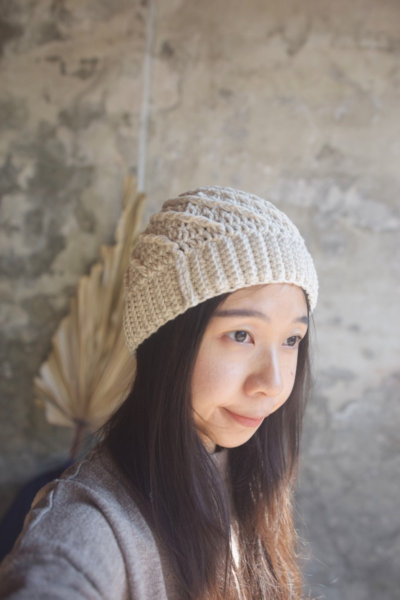 Handmade Knitted hat • Off-white | Crochet | available for customization - Hats & Caps - Other Materials White