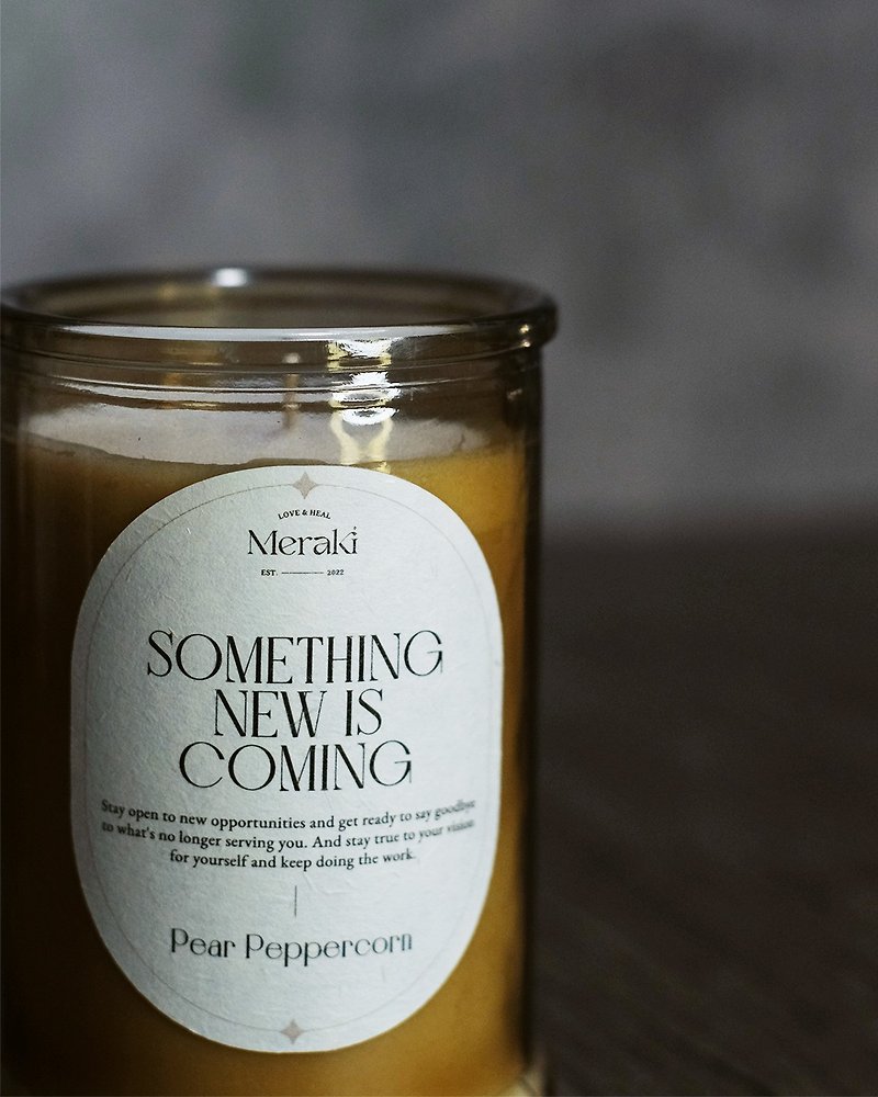 Angel Guidance Blessing Candle: Pear & Peppercorn - เทียน/เชิงเทียน - ขี้ผึ้ง สีนำ้ตาล