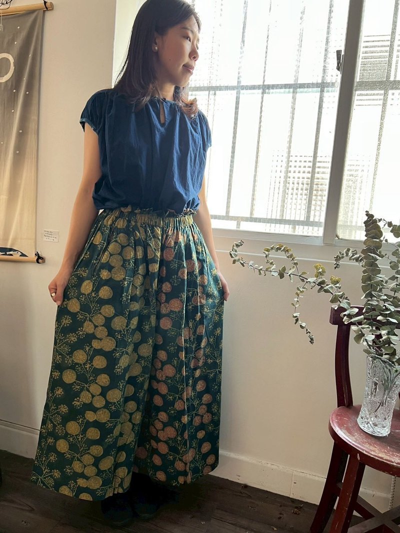 B046 月花草 flower ワイドパンツ - パンツ メンズ - コットン・麻 