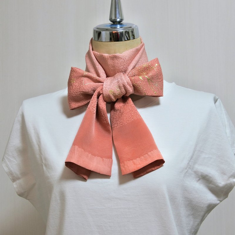 Kimono Remake: Stole made from obiage - Knit Scarves & Wraps - Silk Orange
